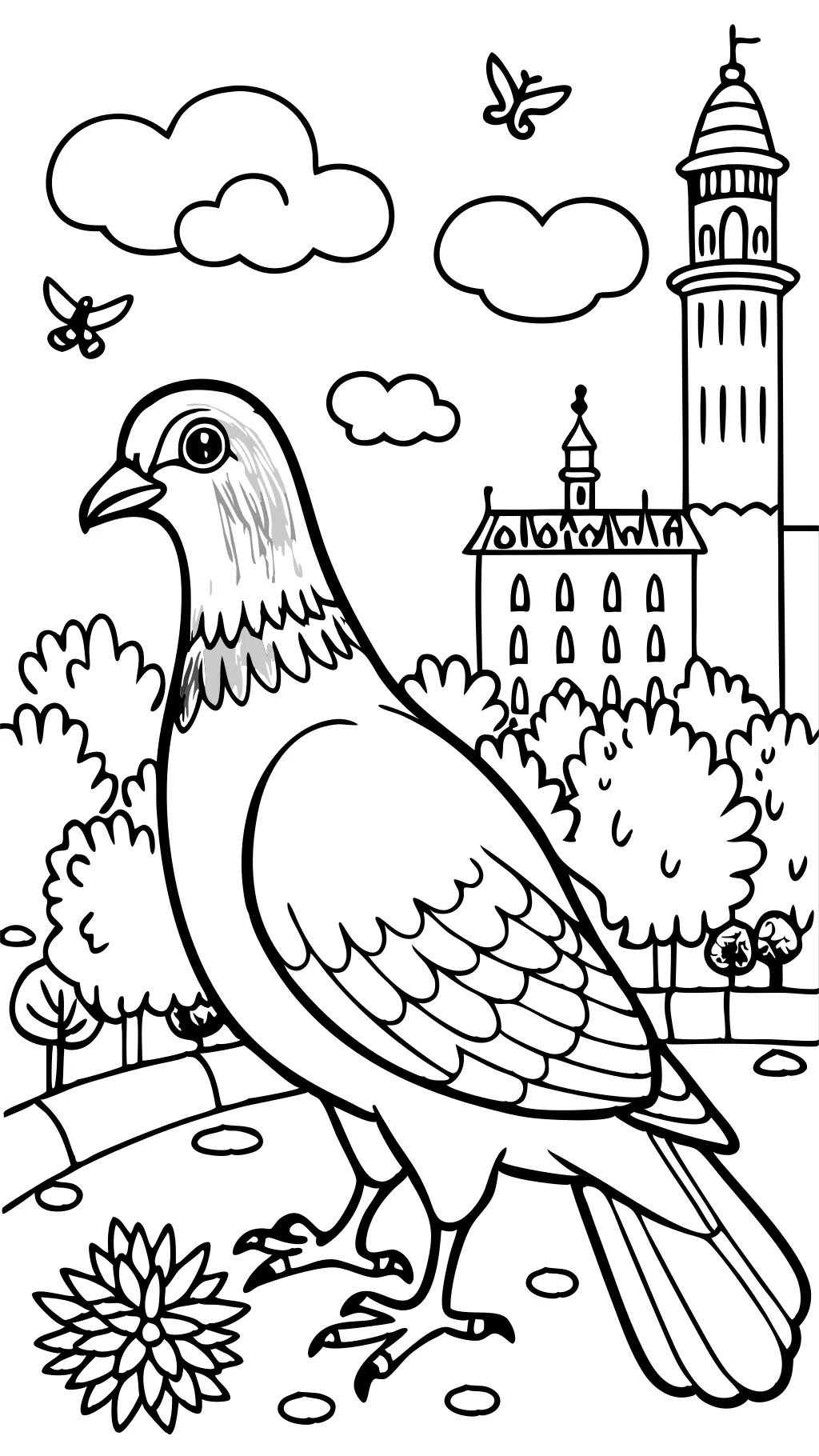 pages à colorier de pigeon